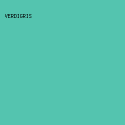 54C4AF - Verdigris color image preview