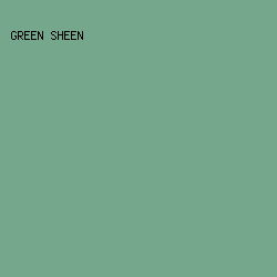 74A78C - Green Sheen color image preview