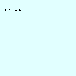 E1FFFF - Light Cyan color image preview