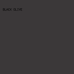 3B3839 - Black Olive color image preview
