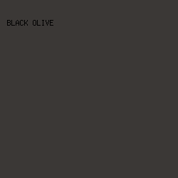 3b3836 - Black Olive color image preview