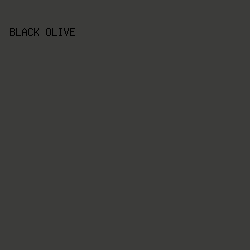 3c3c3a - Black Olive color image preview
