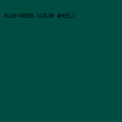 004c40 - Blue-Green [Color Wheel] color image preview