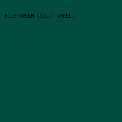 004d40 - Blue-Green [Color Wheel] color image preview
