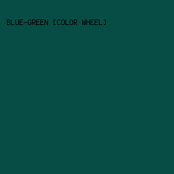 084d45 - Blue-Green [Color Wheel] color image preview