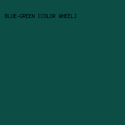0c4e46 - Blue-Green [Color Wheel] color image preview