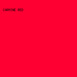 ff0033 - Carmine Red color image preview
