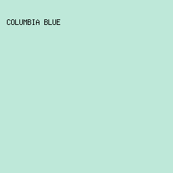 BEE8D9 - Columbia Blue color image preview
