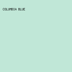 C0E7D7 - Columbia Blue color image preview