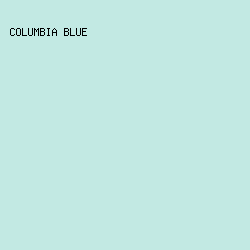 C2E9E3 - Columbia Blue color image preview