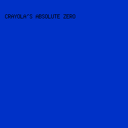 0031C7 - Crayola's Absolute Zero color image preview