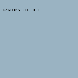 9AB3C2 - Crayola's Cadet Blue color image preview