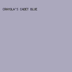 A9A7BC - Crayola's Cadet Blue color image preview