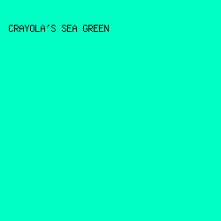00ffc5 - Crayola's Sea Green color image preview