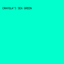 00ffcc - Crayola's Sea Green color image preview