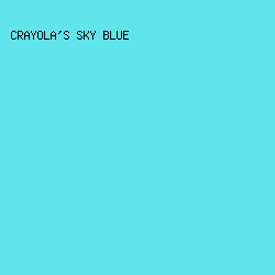 60E5EC - Crayola's Sky Blue color image preview