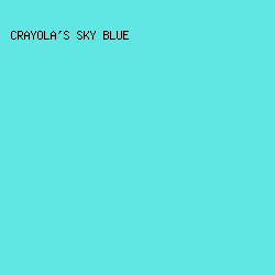 60E7E3 - Crayola's Sky Blue color image preview
