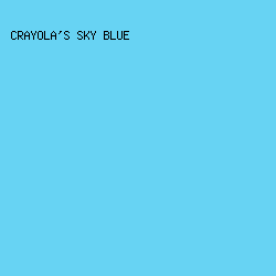 67D3F3 - Crayola's Sky Blue color image preview