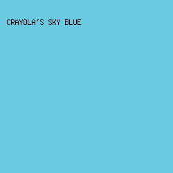 68C9E0 - Crayola's Sky Blue color image preview
