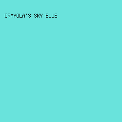 69E3DC - Crayola's Sky Blue color image preview