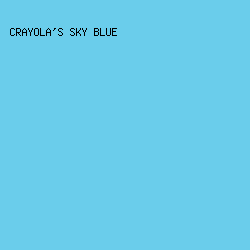 6acdeb - Crayola's Sky Blue color image preview