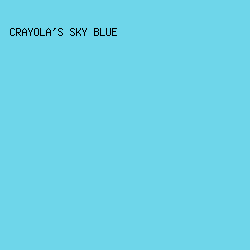 6ed6ea - Crayola's Sky Blue color image preview
