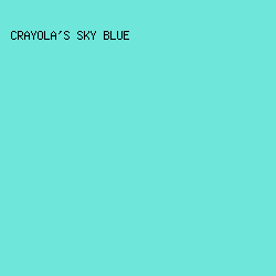6ee6da - Crayola's Sky Blue color image preview