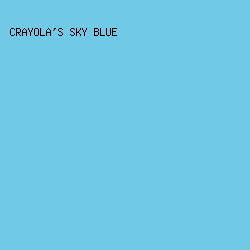 6fc9e7 - Crayola's Sky Blue color image preview