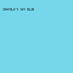 76D7EB - Crayola's Sky Blue color image preview