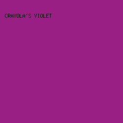 9A1F84 - Crayola's Violet color image preview