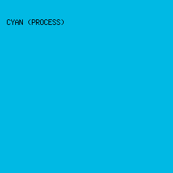 00b9e4 - Cyan (Process) color image preview