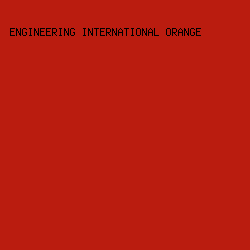 BA1C0F - Engineering International Orange color image preview