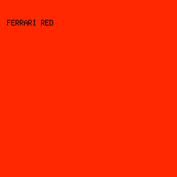 FF2800 - Ferrari Red color image preview