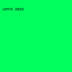 00ff5d - Guppie Green color image preview