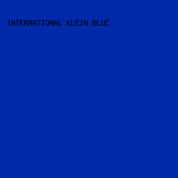 0029AA - International Klein Blue color image preview