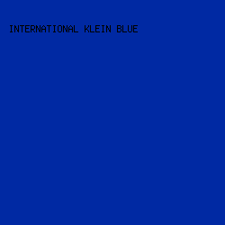 0029a3 - International Klein Blue color image preview