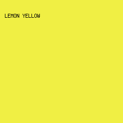 F0EF44 - Lemon Yellow color image preview