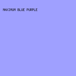 9fa0ff - Maximum Blue Purple color image preview