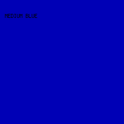0000B6 - Medium Blue color image preview