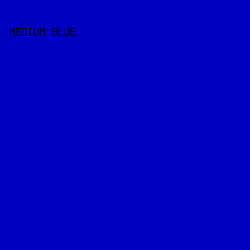 0000c1 - Medium Blue color image preview
