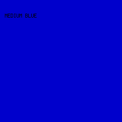 0000cc - Medium Blue color image preview