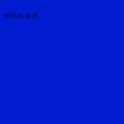 001CCF - Medium Blue color image preview
