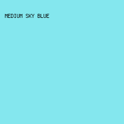 84e7ee - Medium Sky Blue color image preview