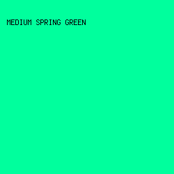 00FF9D - Medium Spring Green color image preview