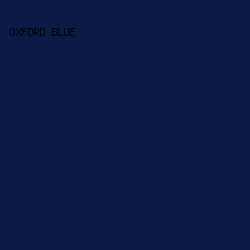 0b1a46 - Oxford Blue color image preview