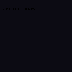 0C0B13 - Rich Black [FOGRA29] color image preview