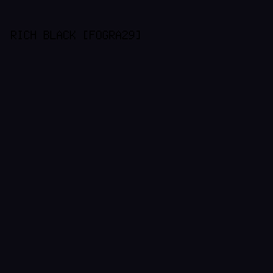 0b0a12 - Rich Black [FOGRA29] color image preview