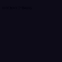 0b0c17 - Rich Black [FOGRA29] color image preview