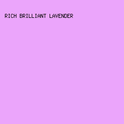 eba5fb - Rich Brilliant Lavender color image preview