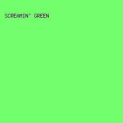 72ff6b - Screamin' Green color image preview